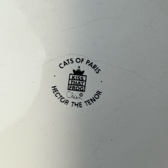 Cats Of Paris Kiss That Frog Cleen Hector The Tenor 8” Plate Hector Le Tenor - Picture 7 of 9